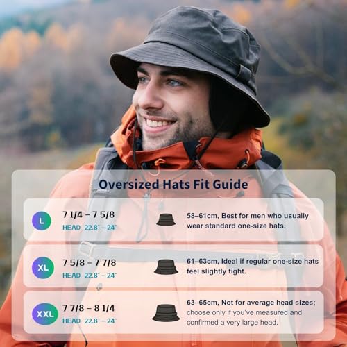 TOP-EX L/XL/XXL Waterproof Golf Bucket Rain Hat for Men- Faux Leather Winter Fleece Hat with Ear Flaps for Cold Weather - color: Green, size: XX-Large