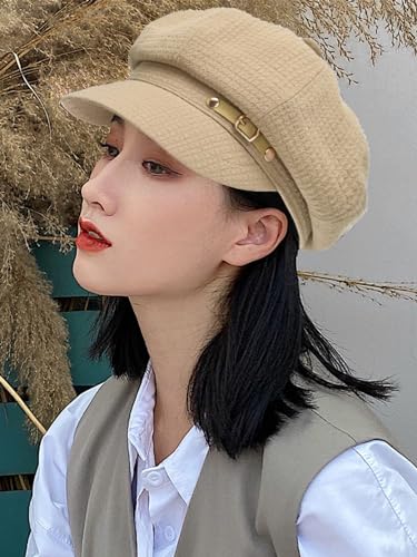 Women Beret Newsboy Hats Classic Autumn Spring Winter Cap - color: Khaki-2