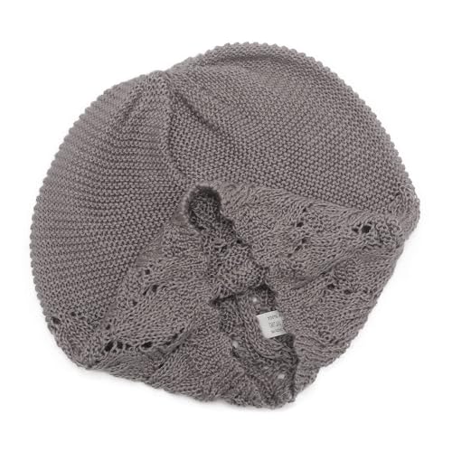 ZLYC Crochet Slouchy Beanie for Women Soft Lightweight Skull Cap - color: Solid Gray