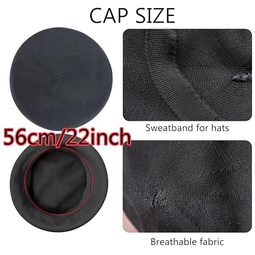 Summer French Beret Breathable Thin Beret Hat Solid Color Beanie for Women Lady - color: Black