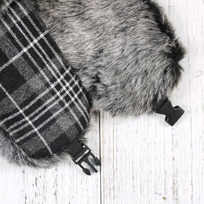 ONWAY Trapper Hat Winter Hats for Women Men with Faux Fur Ear Flaps - color: Blackplaid