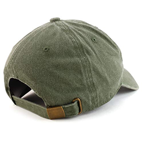 Trendy Apparel Shop Vintage 1962 Embroidered 63rd Birthday Soft Crown Washed Cotton Cap - color: Olive