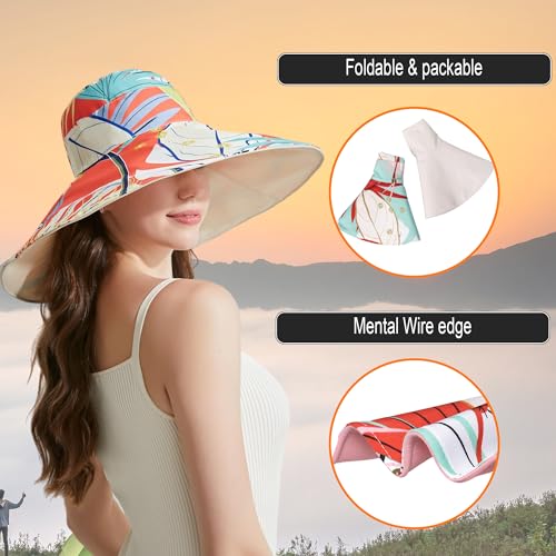 Women Bohemian Reversible Sun Hat Wide Brim Fishing Hats - color: M3017-beige
