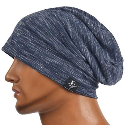 VECRY Men Slouch Hollow Beanie Thin Summer Cap Skullcap - color: Multi Navy1