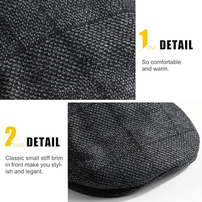 Sumolux Mens Newsboy Hat Flat Cap Gatsby Lvy Irish Hats Driving Cabbie - color: D Dark Gray