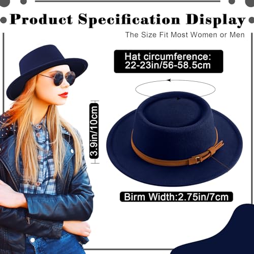 Hercicy Wool Fedora Hat for Women - color: Black, Khaki, Navy Blue, Dark Gray