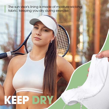 Breathable Mesh Sun Visor Lightweight Sport Hat for Men Women - color: White