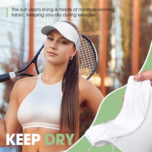 Breathable Mesh Sun Visor Lightweight Sport Hat for Men Women - color: White