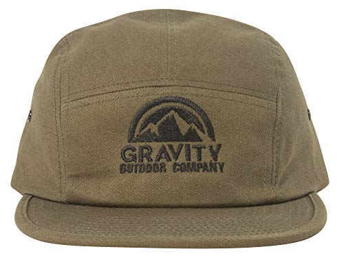 Gravity Outdoor Co. 5 Panel Hat - color: Olive/Black