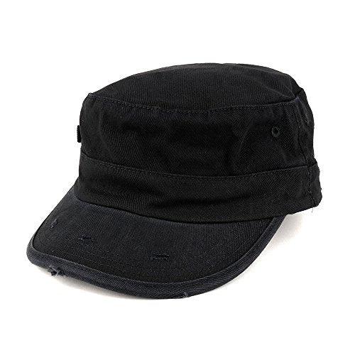 ARMYCREW Washed Cotton Army BDU Style Fitted Military Cap - color: Black, size: Small-Medium