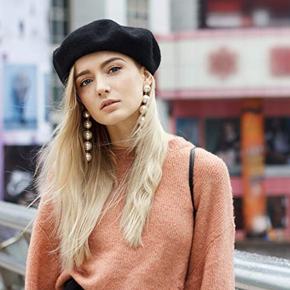 Black French Style Beret Hat - Women's Classic Casual Beret