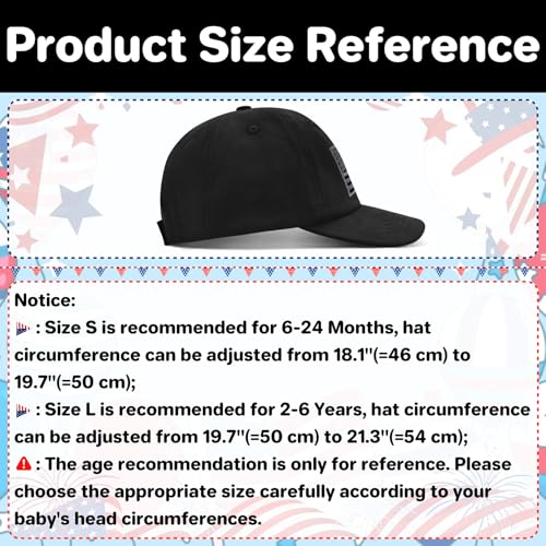 qikqik Baby Baseball Cap Toddler Baseball Hat Baby Ball Cap Toddler Hats for Boys Girls Cotton Infant Caps Kids Trucker Hat - color: Black With Usa Black/Grey Flag, size: 6-24 Months