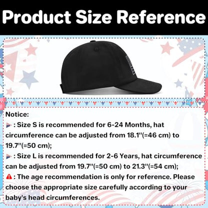 qikqik Baby Baseball Cap Toddler Baseball Hat Baby Ball Cap Toddler Hats for Boys Girls Cotton Infant Caps Kids Trucker Hat - color: Black With Usa Black/Grey Flag, size: 6-24 Months