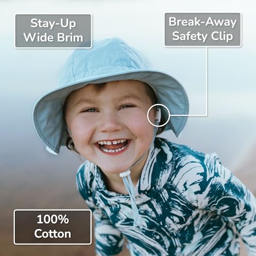 JAN & JUL Adjustable Cotton Floppy Sun Hat with 50+ UPF Protection for Boys - color: Fish Friends, size: 2-5T