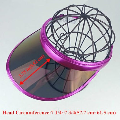 2 Pack Sun Visor Hats Women Men Clip-on Iridescent Clear Sport Outdoor Cap - color: 2 Pack,black Rose Red