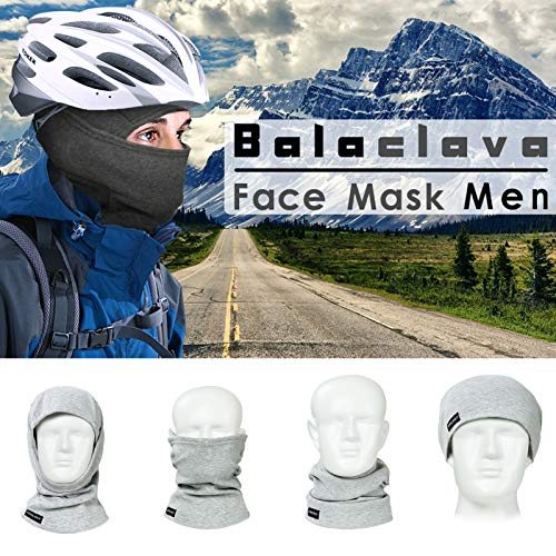 KOOLSOLY Ski Mask Balaclava Cold Weather Warm and Fleece Face Mask Neck Warmer Full Face Mask for Men&Women - color: Blca*grey