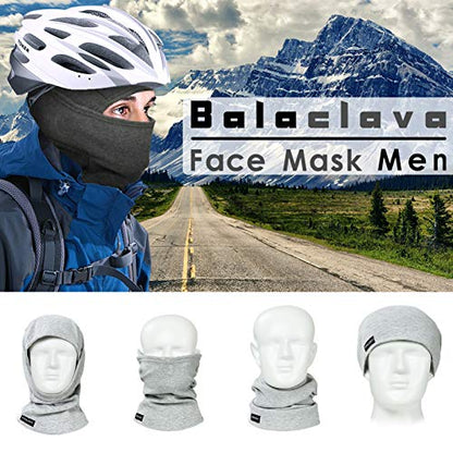 KOOLSOLY Ski Mask Balaclava Cold Weather Warm and Fleece Face Mask Neck Warmer Full Face Mask for Men&Women - color: Blca*grey