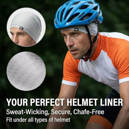 LONGLONG 2 Pack Summer Cooling Beanies Breathable Skull Caps Fits Big Heads - color: Black+gray