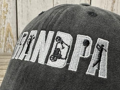 Embroidered Baseball Caps for Men and Women - color: Golfing Grandpa (Washed Black)