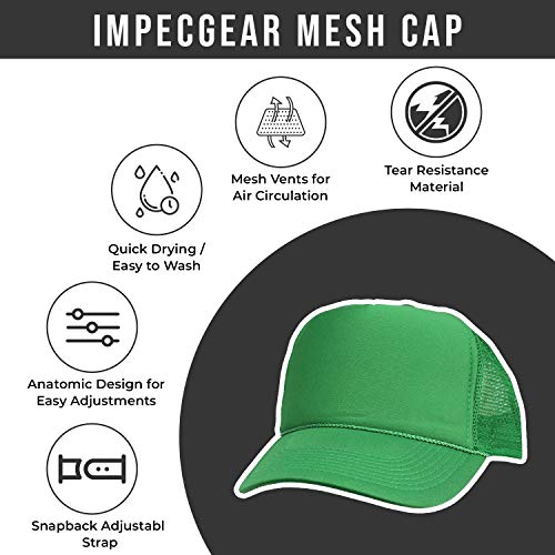 2 Packs Baseball Caps Blank Trucker Hats Summer Mesh Cap (2 FOR Price of 1) - color: Kelly