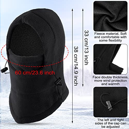 Frienda 2 Pcs Balaclava Ski Mask Windproof Warmer Fleece Adjustable Winter Mask Face Cover for Men Women - color: Black,red