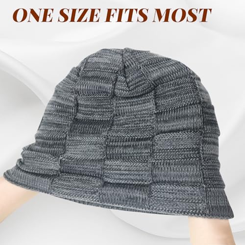 PFFY Beanie Hats for Men Women Winter Thick Warm Lined Beanies Skull Cap - color: （pure） Black