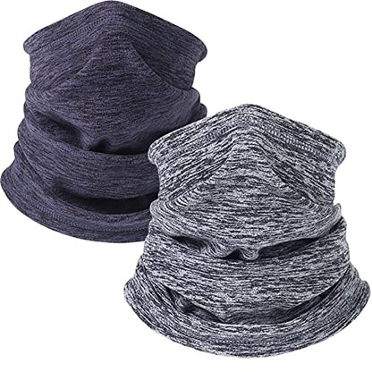 Winter Thermal Neck Warmer/Neck Gaiter Face Scarf/Face Cover Winter Ski Mask - Cold Weather Balaclava - color: Grey+dark Blue