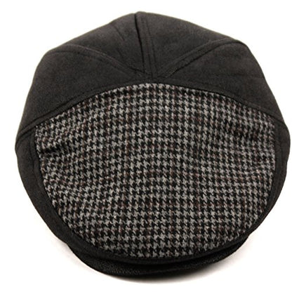 EPOCH Men's Contemporary Winter Wool Newsboy Ivy Hat - color: Iv2328black, size: Small-Medium