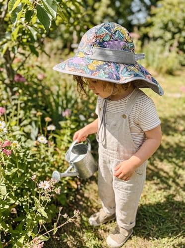 icolor Kids Sun Hat UPF50+ Sun Protection Bucket Hat Toddler Summer Beach Play Hats with Neck Flap for Girl Boy Ages 3~10 - color: Forest Dino