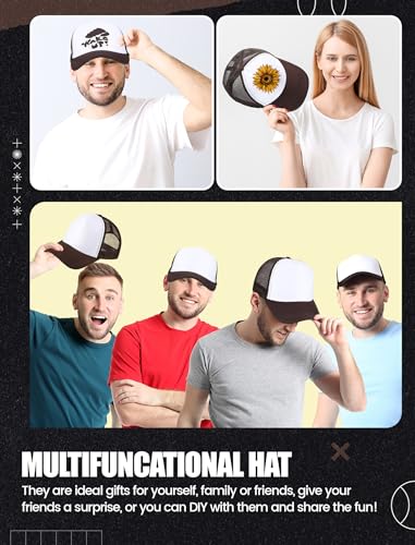 Tarpop 10 Pcs Sublimation Blank Trucker Hats Bulk - color: Coffee and White