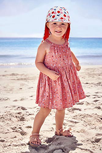 Kids Legionnaires Hat, UPF 50+ Sun Protection Swim Cap Flap Hat for Kids, Quick Drying Sun Hat for Beach Seaside - color: Uv-cherry, size: 4-6 Years