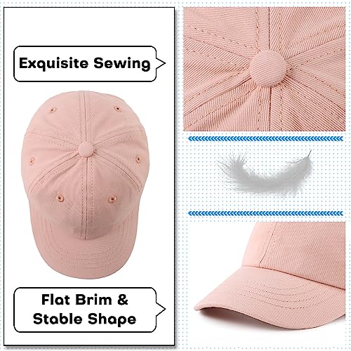 Peecabe Plain Toddler Baseball Hat Unisex Cotton Kids Trucker Hat Adjustable Baby Boys Sun Caps Girls Baseball Cap 1-5Y - color: Light Pink, size: 6-24 Months