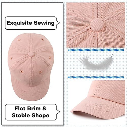 Peecabe Plain Toddler Baseball Hat Unisex Cotton Kids Trucker Hat Adjustable Baby Boys Sun Caps Girls Baseball Cap 1-5Y - color: Light Pink, size: 6-24 Months