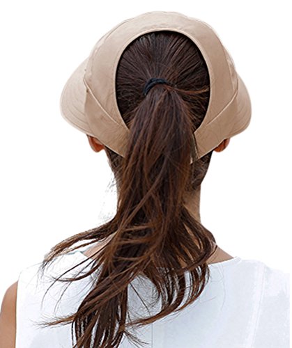 Sun Hats for Women Wide Brim Sun Hat UV Protection Caps Floppy Beach Packable Visor - color: Khaki
