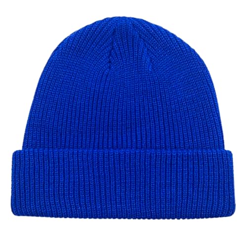 JILANI HANDICRAFT Trawler Beanie Winter Fisherman Beanie for Men Knit Cuff Unisex Skullcap - color: Dark Blue
