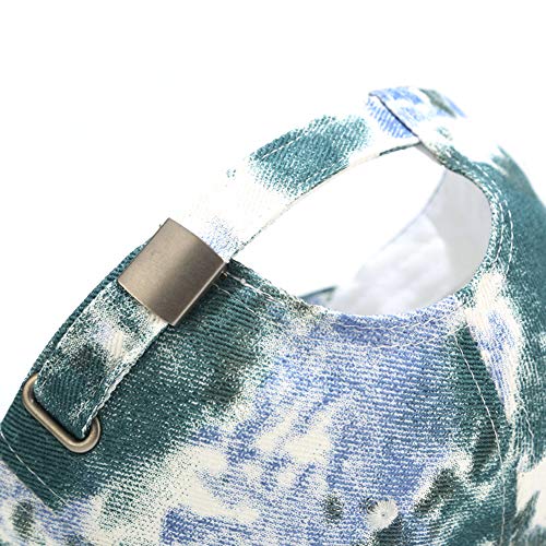 BEARUN Cotton Tie Dye Low Profile Cap Hiphop Baseball Cap Fashion Dad Hat - color: Green Light Blue
