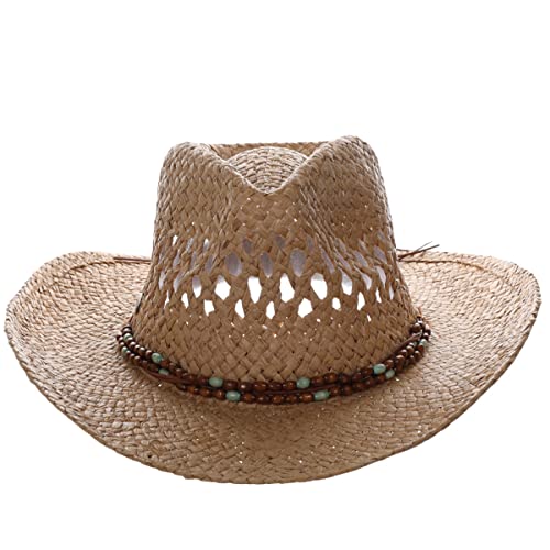 Panama Jack Drifter Sun Hat - Toyo Straw, 3 1/4" Shapeable Brim - color: Tea