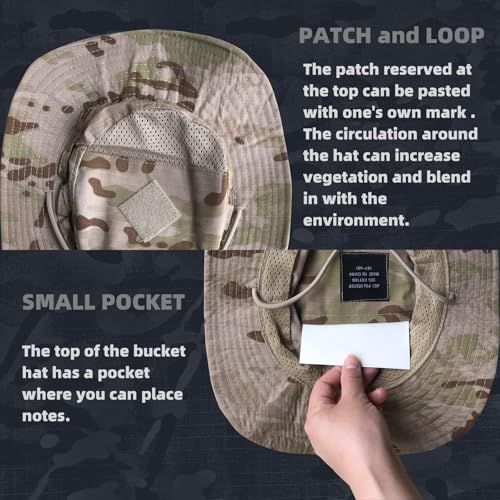 Camo Boonie Sun Hat with Face Mask UV Protection Fishing Hat Bucket Hat for Hunting Hiking Military Tactical Safari - color: Camo Cp Desert