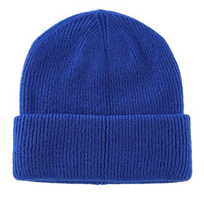 Connectyle Thick Cuffed Beanie for Men & Women Double Layer Knit Winter Hat Acrylic Watch Hat Warm Stocking Skull Cap - color: Royal Blue