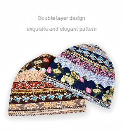 Women's Slouchy Beanie Hat Chemo Caps Cancer Headwear Hats Turban Baggy Sleeping Cap Boho Hats - color: 2pcs Coffee Blue
