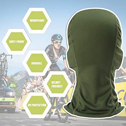 Balaclava Face Mask Adjustable Windproof UV Protection Hood - color: Army Green