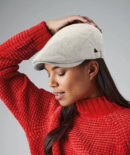 DIYDECAL Mens Flat Cap Newsboy Cap Adjustable Ivy Driving Scally Hat for Men Women - color: Light Grey