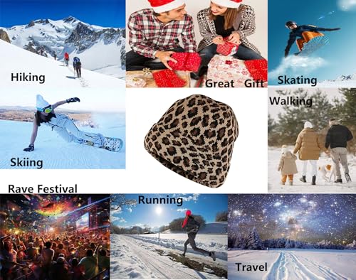 Leopard Print Beanie Hat Cheetah Pattern Skull Cap Double Layer Cuffed Watch Hats for Women, Men