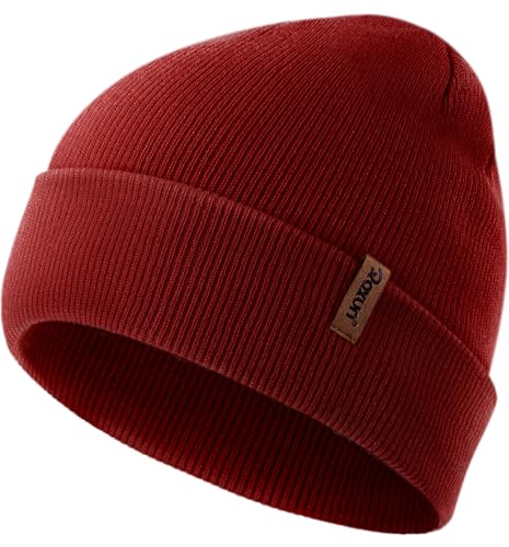 ROXUN Beanie for Men/Women Winter Hat Soft Warm Unisex Skull Stocking Cap - color: Wine Red