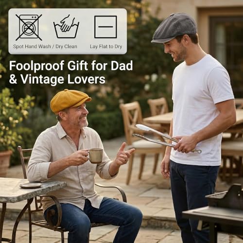 ZLYC Newsboy Cap for Men Summer Flat Cap Lightweight Beret Hat - color: Plain Yellow