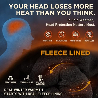 TOP-EX Waterproof Fleece Lined Beanie for Men Women, Three Sizes - color: Gray (Waterproof), size: Large-X-Large