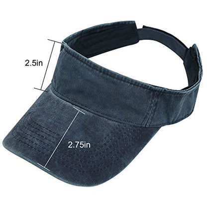 Sport Sun Visor Hats Cotton Ball Caps Empty Top Baseball Sun Cap for Men Women - color: Navy