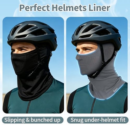 2 Pack Breathable Balaclava Ski Mask, Motorcy Helmet Liner Men Women - color: Black+Grey