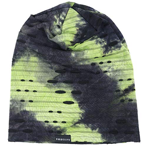 Mens Slouch Hollow Beanie Summer Skullcap B090 - color: B-green