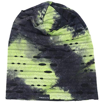 Mens Slouch Hollow Beanie Summer Skullcap B090 - color: B-green